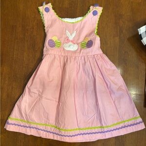 Girls Lil Cactus Pink Easter Dress with Bunny Egg Accents 4T